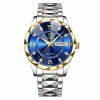 Binbond 2521 Fashionable Watch For Men -- Silver Golden Blue