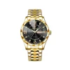 Binbond 2521 Fashionable Watch For Men – Golden Black