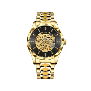 Binbond 5059 Automatic Mechanical Fashionable Watch For Men  Golden Black