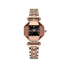 POEDAGAR 368 Luxury Casual Diamond Stainless Fashion Women Quartz Ladies Watch- Rose Gold & Black