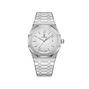 Poedagar 924 Fashion Quartz Stainless steel Men’s Wrist Watch- Full Silver