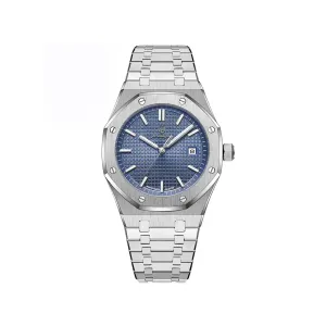 Poedagar 924 Fashion Quartz Stainless steel Men’s Wrist Watch- Silver Blue