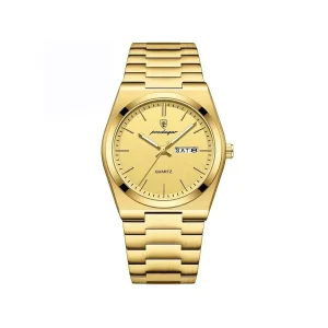 PPOEDAGAR 930 Business Luminous Stainless Steel Quartz Men’s Watch- Full Golden