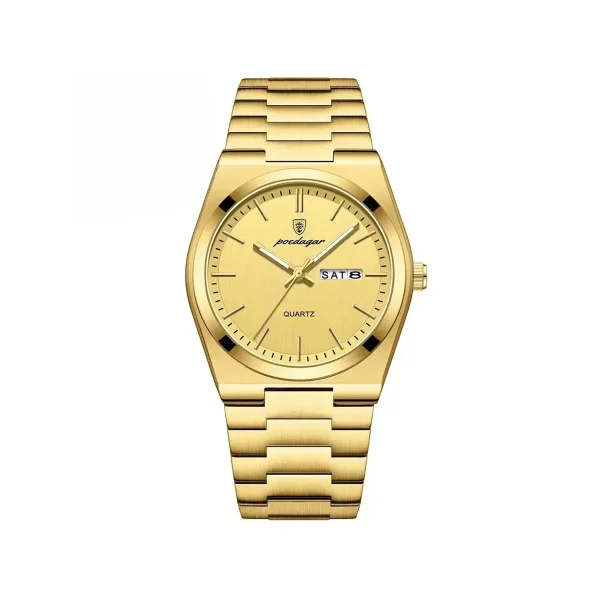 PPOEDAGAR 930 Business Luminous Stainless Steel Quartz Men’s Watch- Full Golden