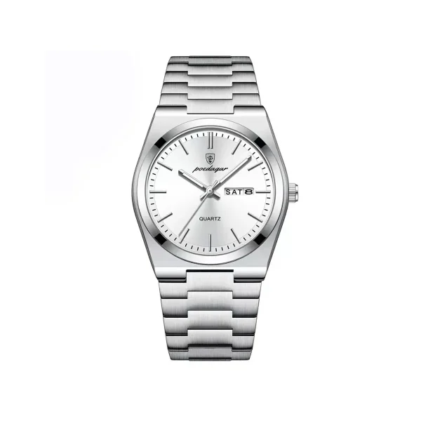 PPOEDAGAR 930 Business Luminous Stainless Steel Quartz Men’s Watch- Full Silver