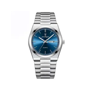 PPOEDAGAR 930 Business Luminous Stainless Steel Quartz Men’s Watch- Silver Blue