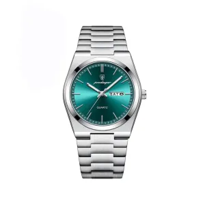 PPOEDAGAR 930 Business Luminous Stainless Steel Quartz Men’s Watch- Silver Green