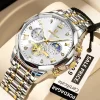 Poedagar 938 Men’s Luxury Stainless Steel Chronograph Quartz Watch Waterproof T. White