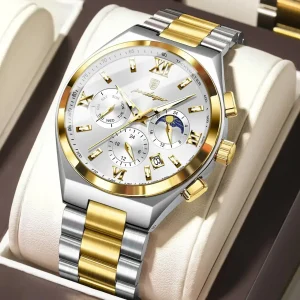 POEDAGAR 688 Luxury Business Man Wristwatch Original Luminous Date Watch white