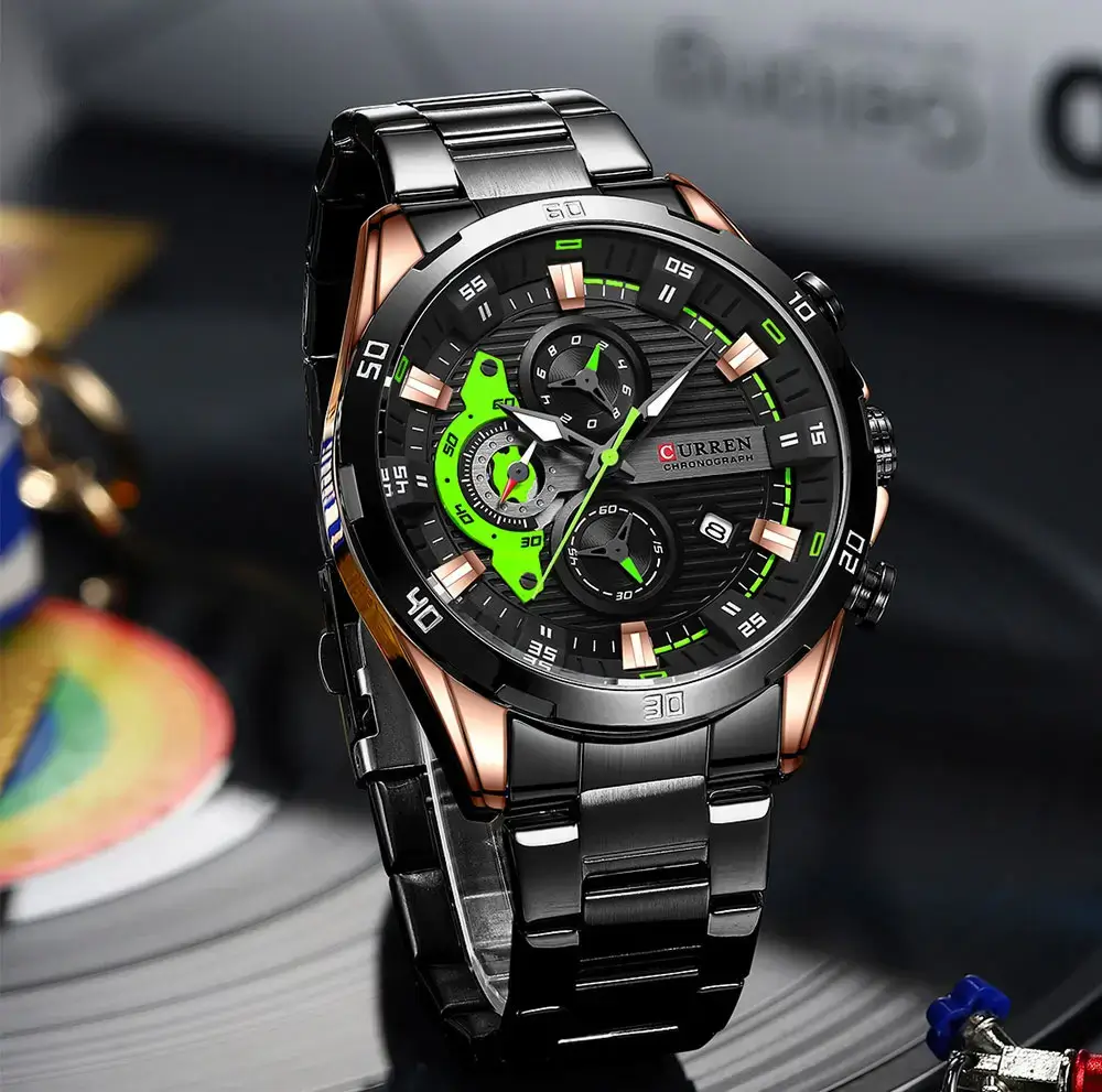CURREN 8402 Men Quartz Watch Full Black