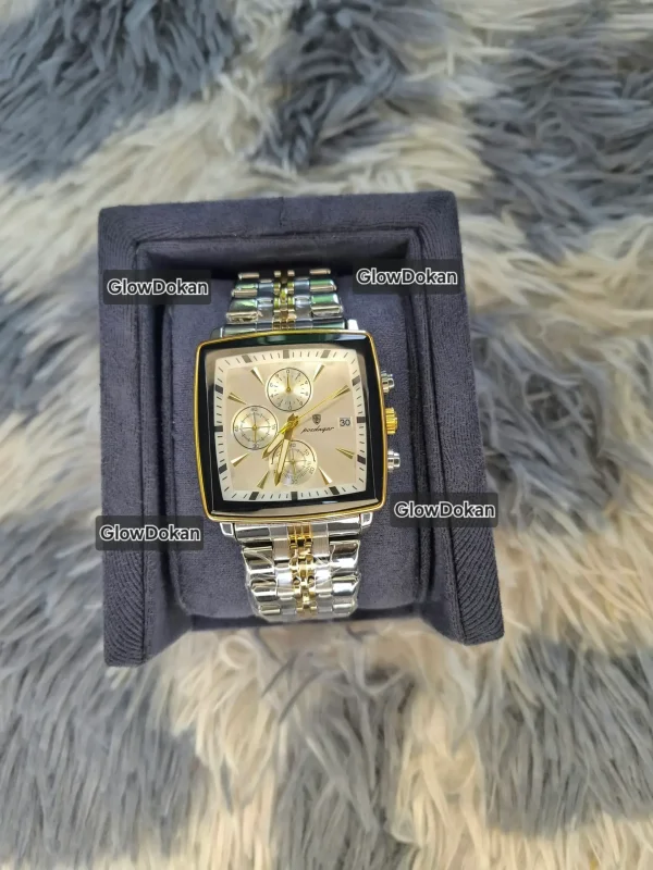 POEDAGAR 866 Business Luxury Stainless Steel Waterproof Watch for Man Silver & White - Image 3