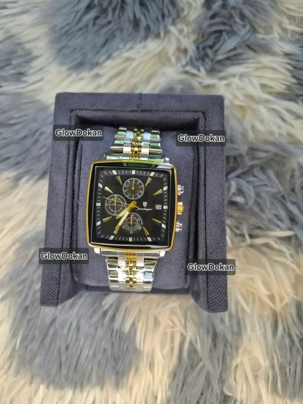 POEDAGAR 866 Business Luxury Stainless Steel Waterproof Watch for Man Silver & Black - Image 3