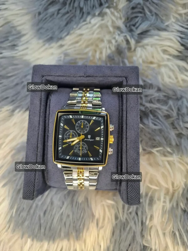 POEDAGAR 866 Business Luxury Stainless Steel Waterproof Watch for Man Silver & Blue - Image 3