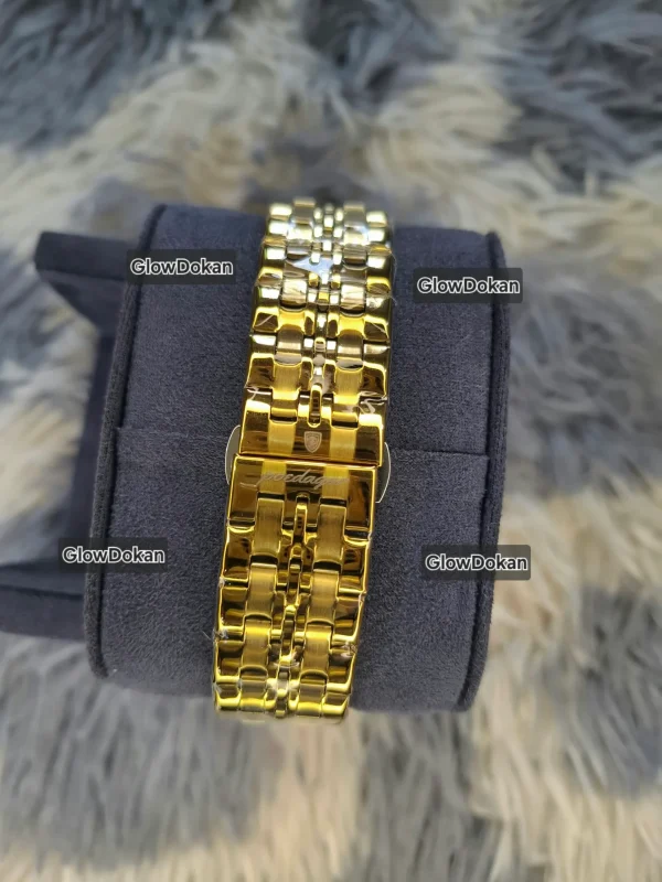 POEDAGAR 866 Business Luxury Stainless Steel Waterproof Watch for Man Full Golden - Image 4