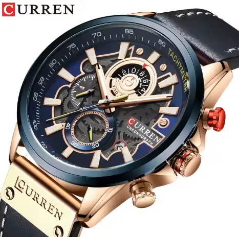 Curren 8380 Factory New Men Fashion Quartz Watch Leather Sport Men's Chronograph Wrist Watch