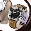 POEDAGAR 859 Luxury Sports Waterproof Luminous Mens Watch Silver & Balck