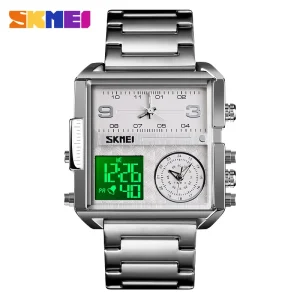 SKMEI 1584 Men’s Digital Quartz Watch, Silver.